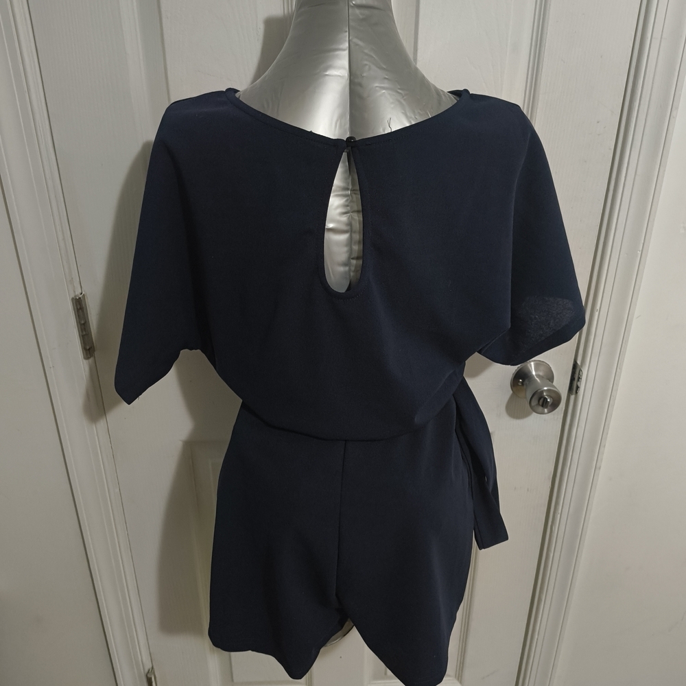 Navy Blue Short Sleeve Romper 25 - Picture 3 of 4